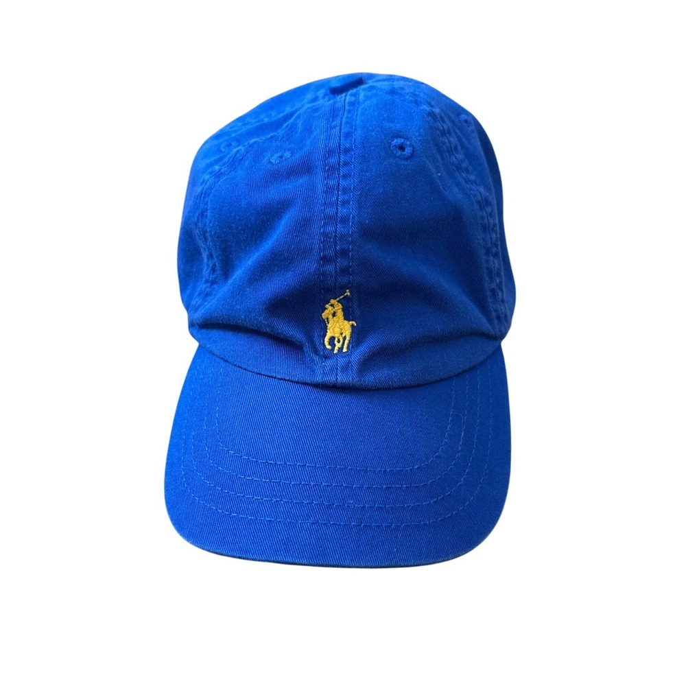 Polo Ralph Lauren Baseball Cap Kids Blue Yellow Pony Hat SIZE 4-7